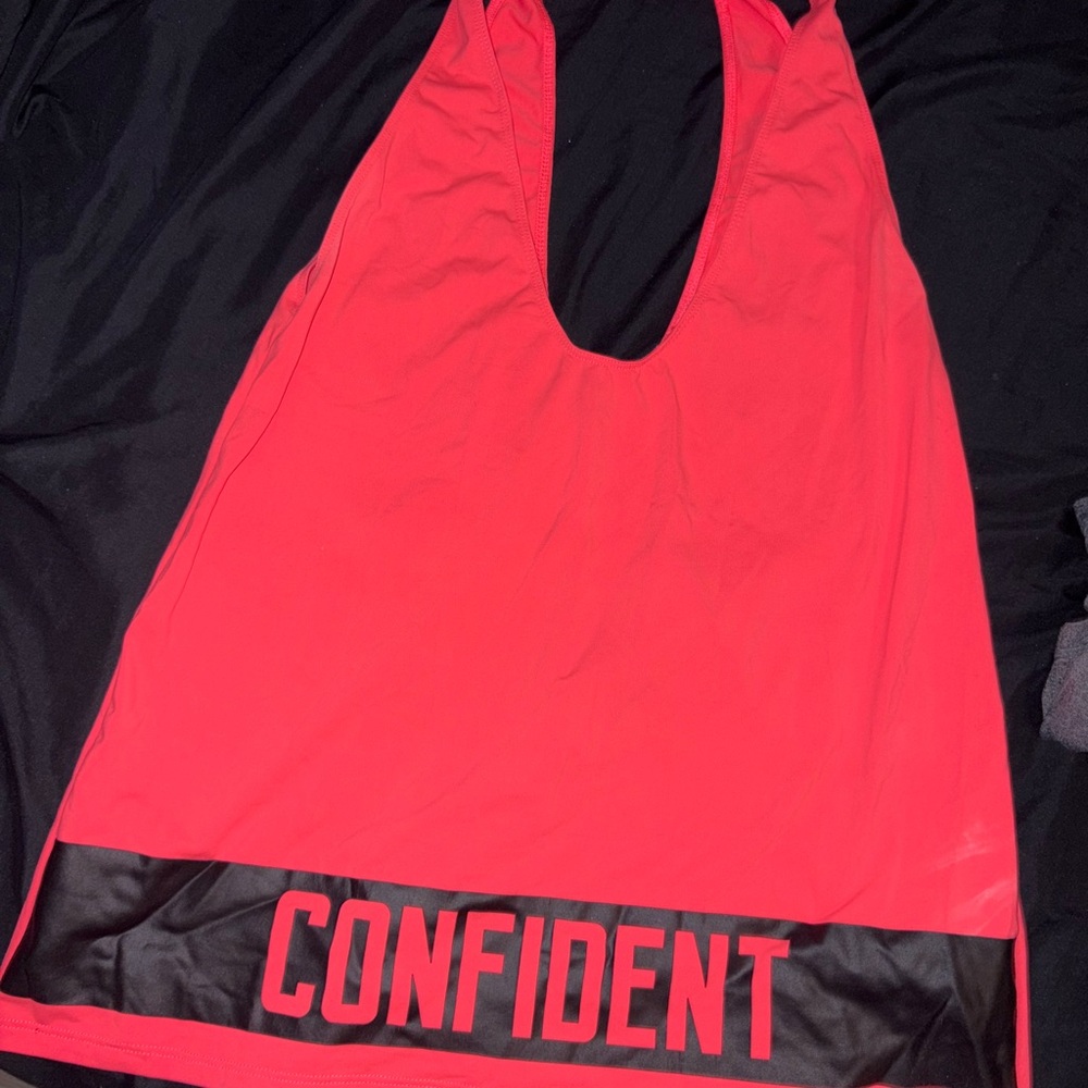 Red Tank Top with 'CONFIDENT' Print